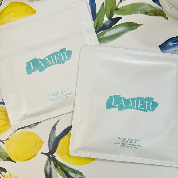 LA MER NEW The Hydrating Facial Mask Upper Zone + Lower Zone 2 PC Bundle Pack - Picture 1 of 8